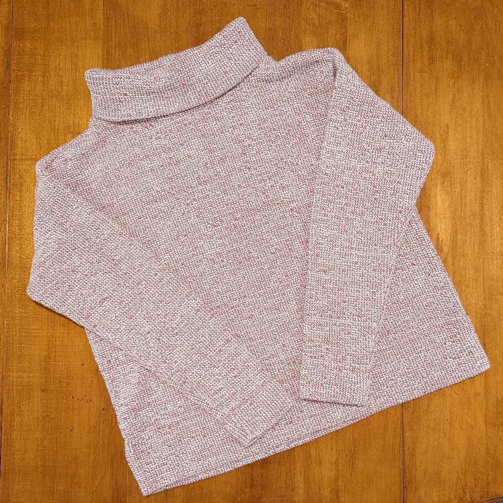 LOFT Heather Pink Turtle Neck Sweater, Size Medium